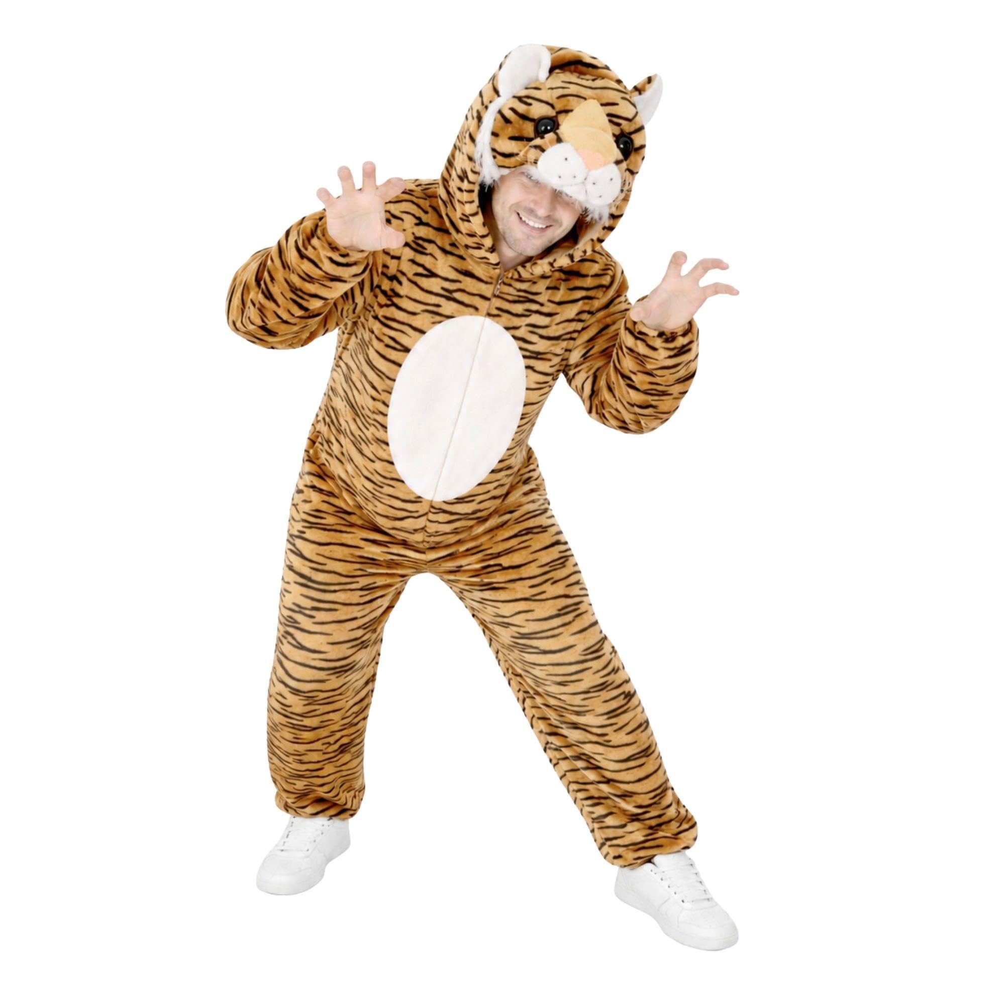 Ikumaal Tiger-Kostüm, F14 XL, für Erwachsen-e Männer Frau-en, Wild-Katze Kostüm-e Fasching Karneval Fasnacht Faschingskostüm-e Karnevalskostüm-e