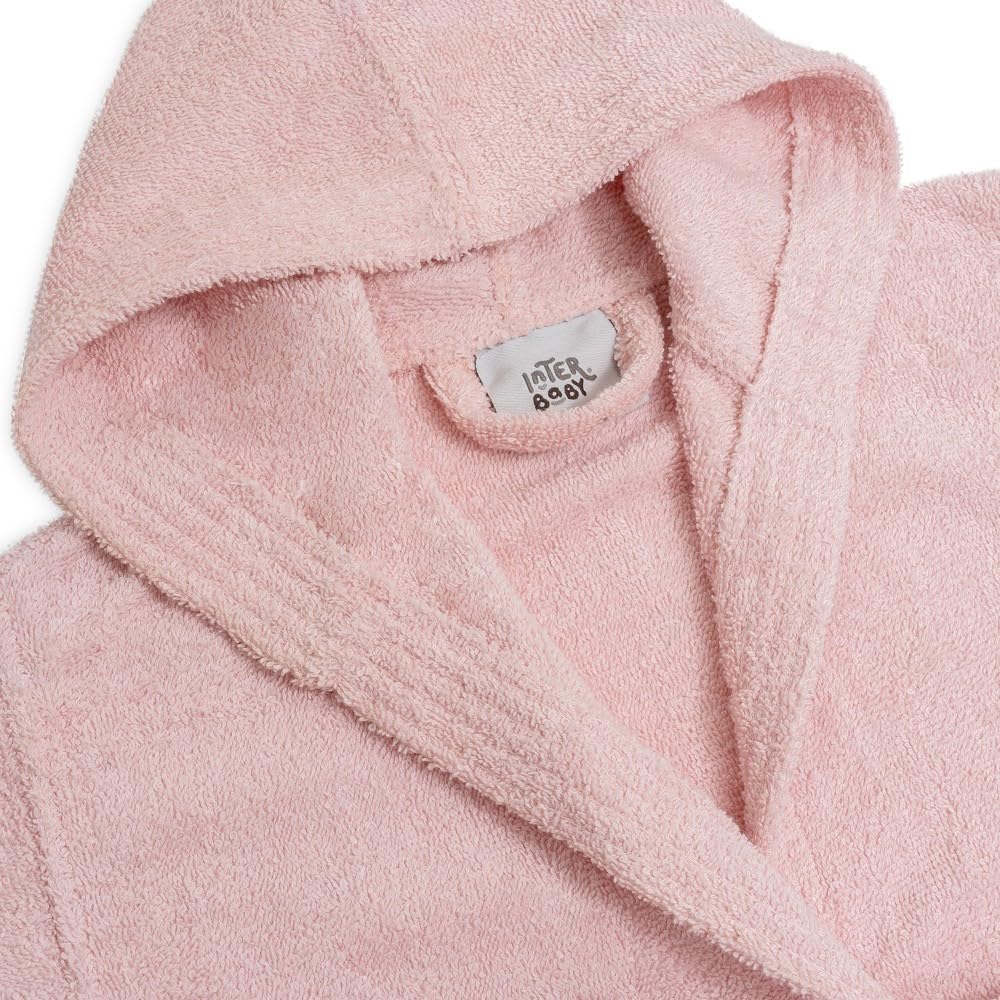 Interbaby Albornoz Liso Peignoir bébé unisexe 0-24, rose, 10 ans