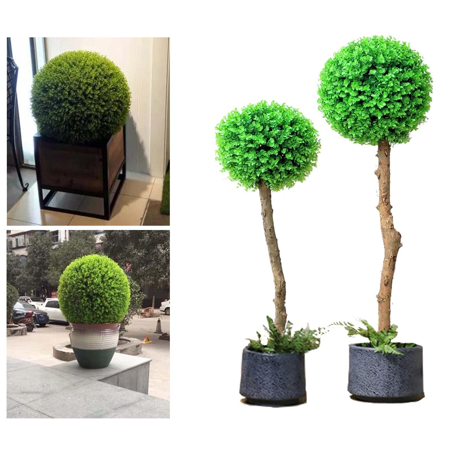 Lot 5 Cages à Boules Topiaires Amosfun - 5 à 25cm - Support Déco Jardin Plastique Vert - Pour Plantes Artificielles