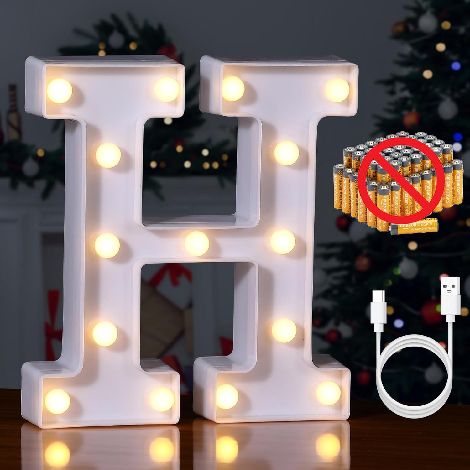 Foaky Black LED Letter Lights for Room Decor - Bedroom Wall Decor, Alphabet Lights for Home, Wedding, Party - Battery Operated （S）