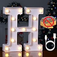 Vista 7 de Foaky LED Letter Lights Sign Marquee Light Up Letters Sign for Night Light Wedding/Birthday Party Battery Powered Christmas Lamp Home Bar