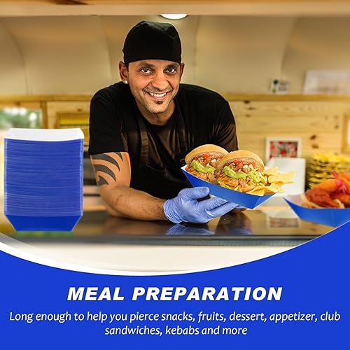 Miniatura 4 de 100 bandejas de papel para alimentos, botes, bandejas desechables para nachos, bote de papel kraft para tacos, concesión, Halloween, suministros de