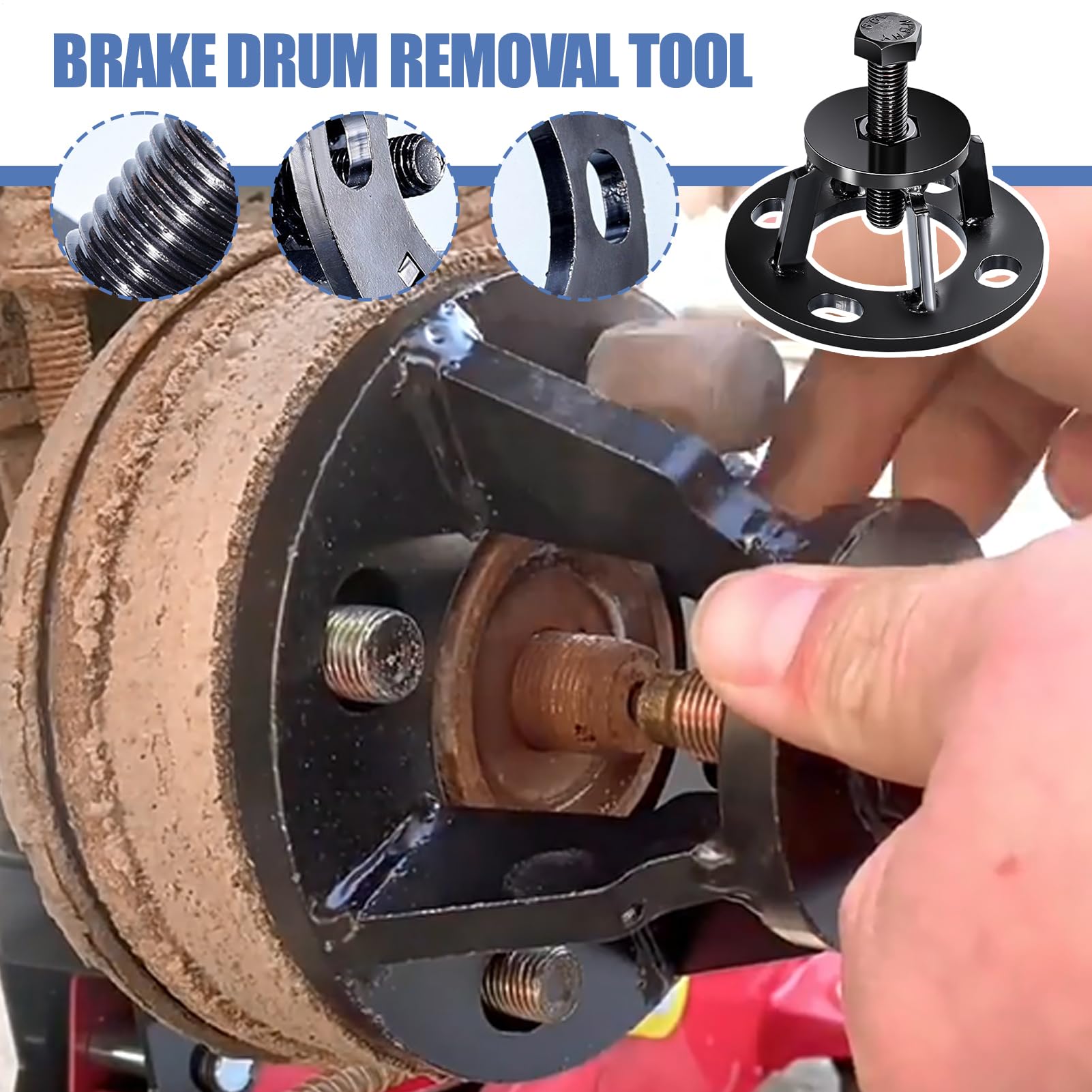Extracteur de tambour de frein en acier à haute teneur en carbone pour réparation de tricycle, vélo, moto, demi-essieu pour une utilisation pratique