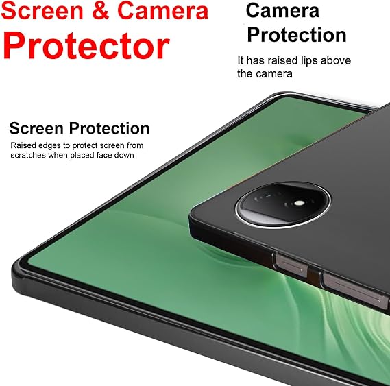 KZIOACSH Case for HONOR MagicPad 2 12.3 Inch, Flexible Ultra Slim Anti-Scratch Soft TPU Protective Case Lightweight Matte Silky-Soft Touch Anti-Fingerprint Rugged Cover Shell with 2 Tempered Glass