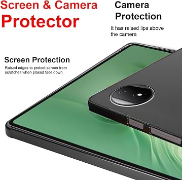KZIOACSH Case for HONOR MagicPad 2 12.3 Inch, Flexible Ultra Slim Anti-Scratch Soft TPU Protective Case Lightweight Matte Silky-Soft Touch Anti-Fingerprint Rugged Cover Shell with 2 Tempered Glass
