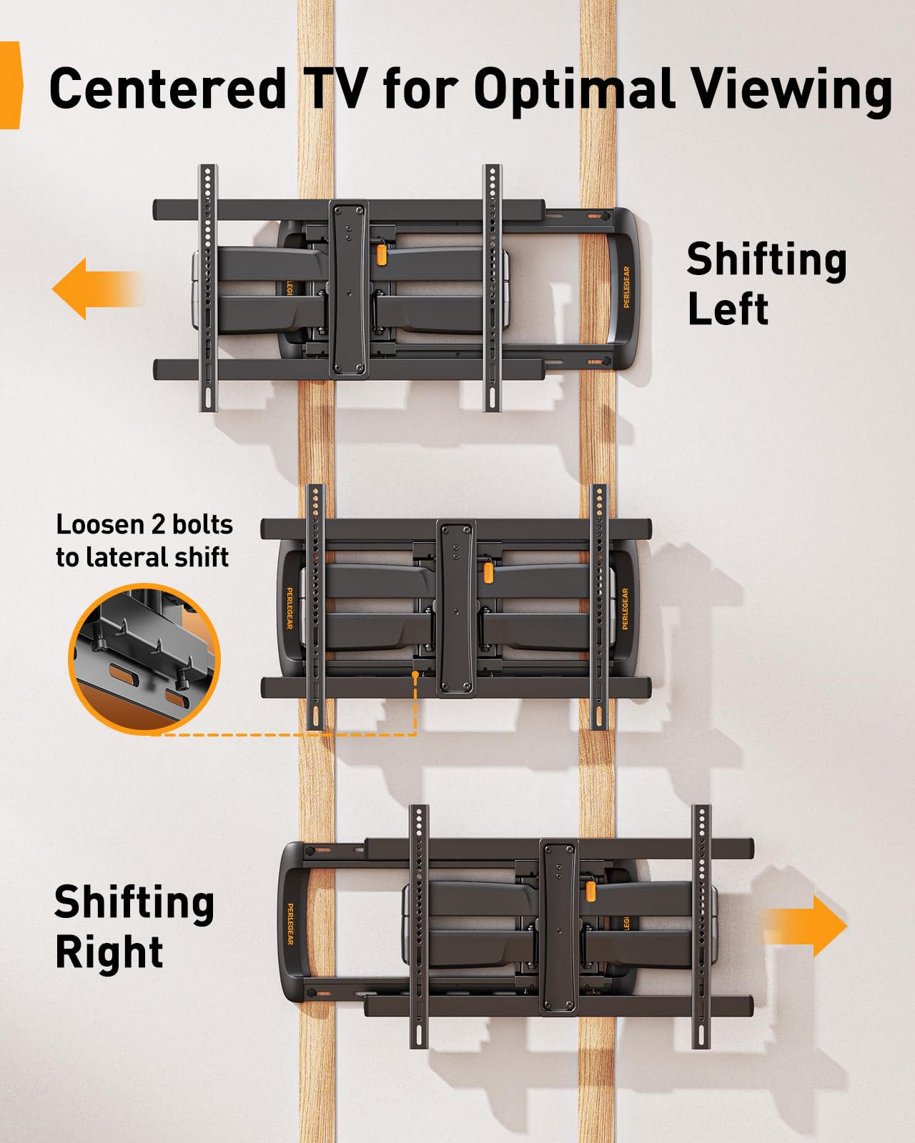 Perlegear Soporte de TV de movimiento completo