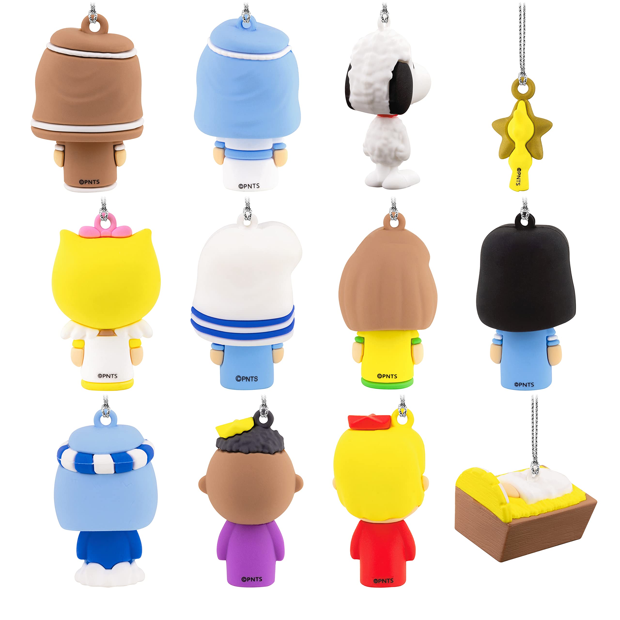 Hallmark Peanuts Nativity Countdown Calendar Miniature Christmas Tree Set with 12 Mini Ornaments