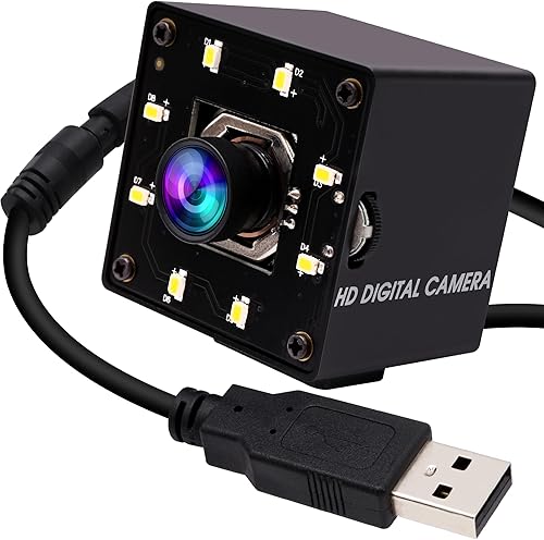 ELP Cámara USB 4K Visión Nocturna 8MP Autofoco Webcam para Computadora Mini UVC USB2.0 Lightburn Cámara IMX415 USB Cámara de Seguridad Cámara PC