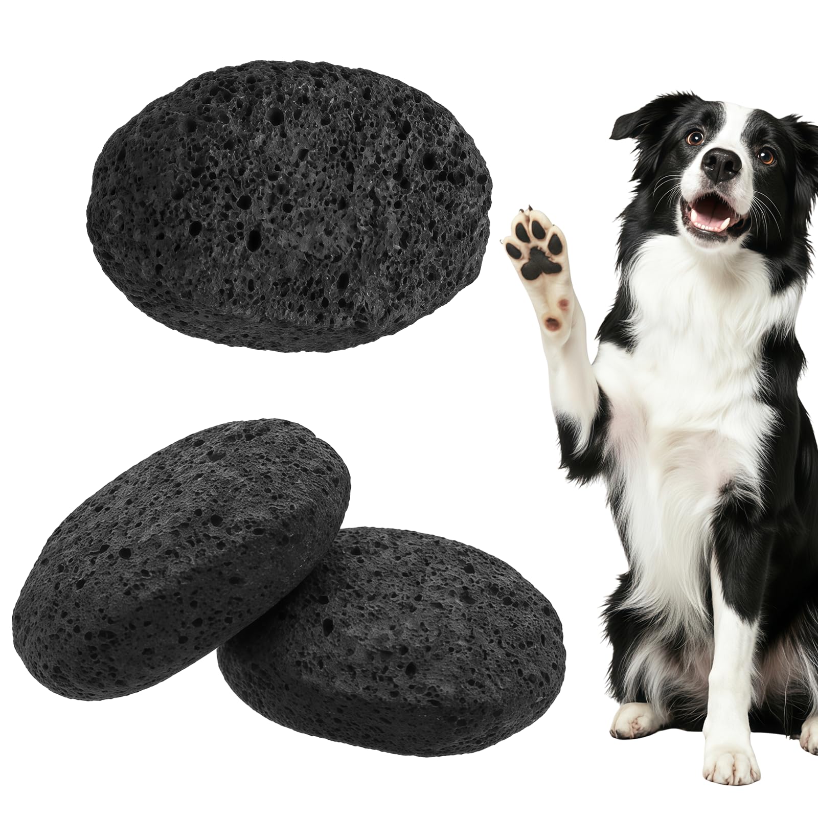 Lezevn 3 Pcs Grooming Stone Callus Remover Pumice Stones Pet Hair Removal Stone Foot Care Scrubber Stone Hand Feet Scrub Stones Pet Grooming Tool Natural Stone Heavy Duty Pumice Stone