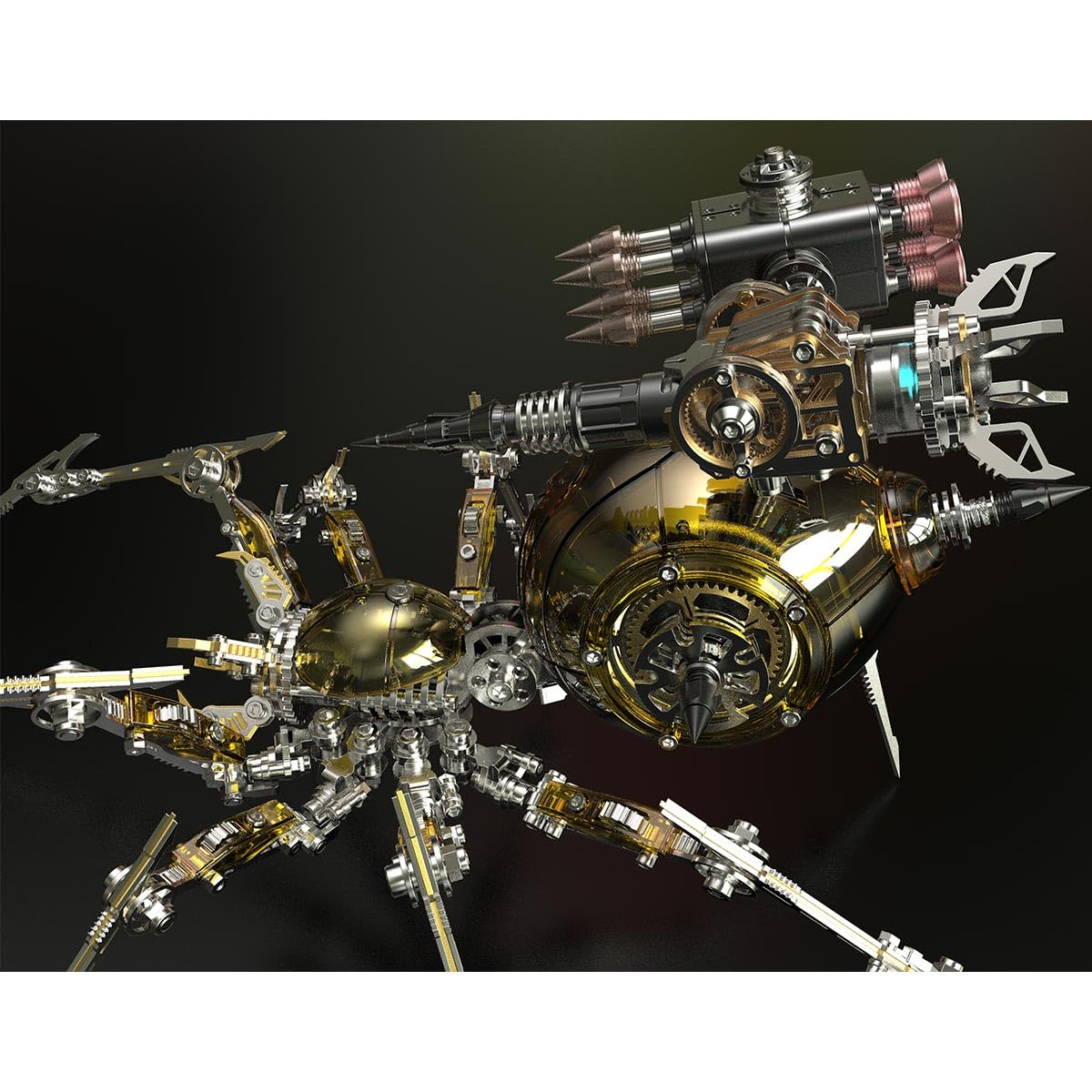 Kit di montaggio del modello di montaggio Steampunk 3D in metallo meccanico guerra ragno