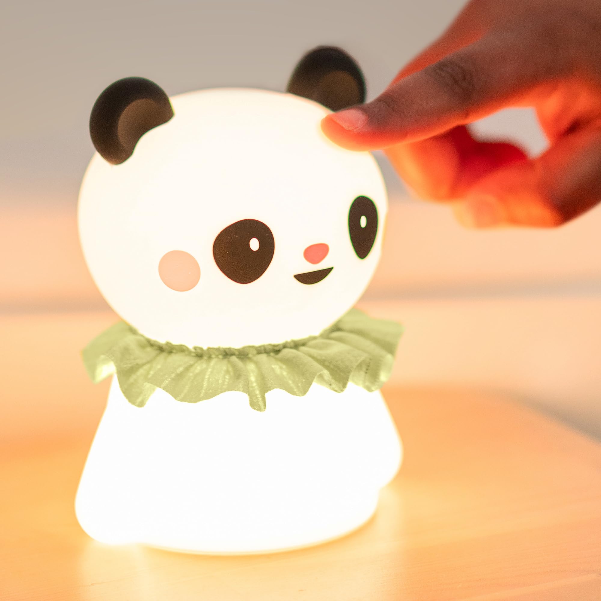 Taf Toys Little Panda Night Light - Soft Silicone Rechargeable Baby Lamp with Three Brightness Settings, Small - Image 2