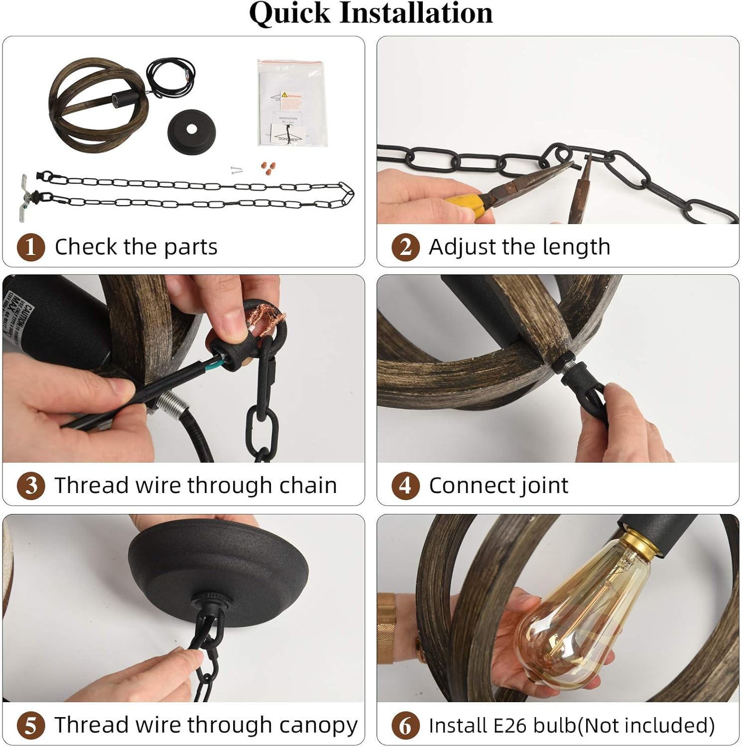 Best Cyber Monday 🔥 Farmhouse Pendant Light Dining Room Lighting Fixtures Hanging Wood Chandelier 9.8'' Handmade Cage Fixtures for Kitchen Island, Hallway,Dining,Bedrooms,Entryway DOHOMER Black Friday - 80% OFF Farmhouse Pendant Light Dining Room Lighting Fixtures Hanging Wood Chandelier 9.8'' Handmade Cage Fixtures for Kitchen Island, Hallway,Dining,Bedrooms,Entryway DOHOMER