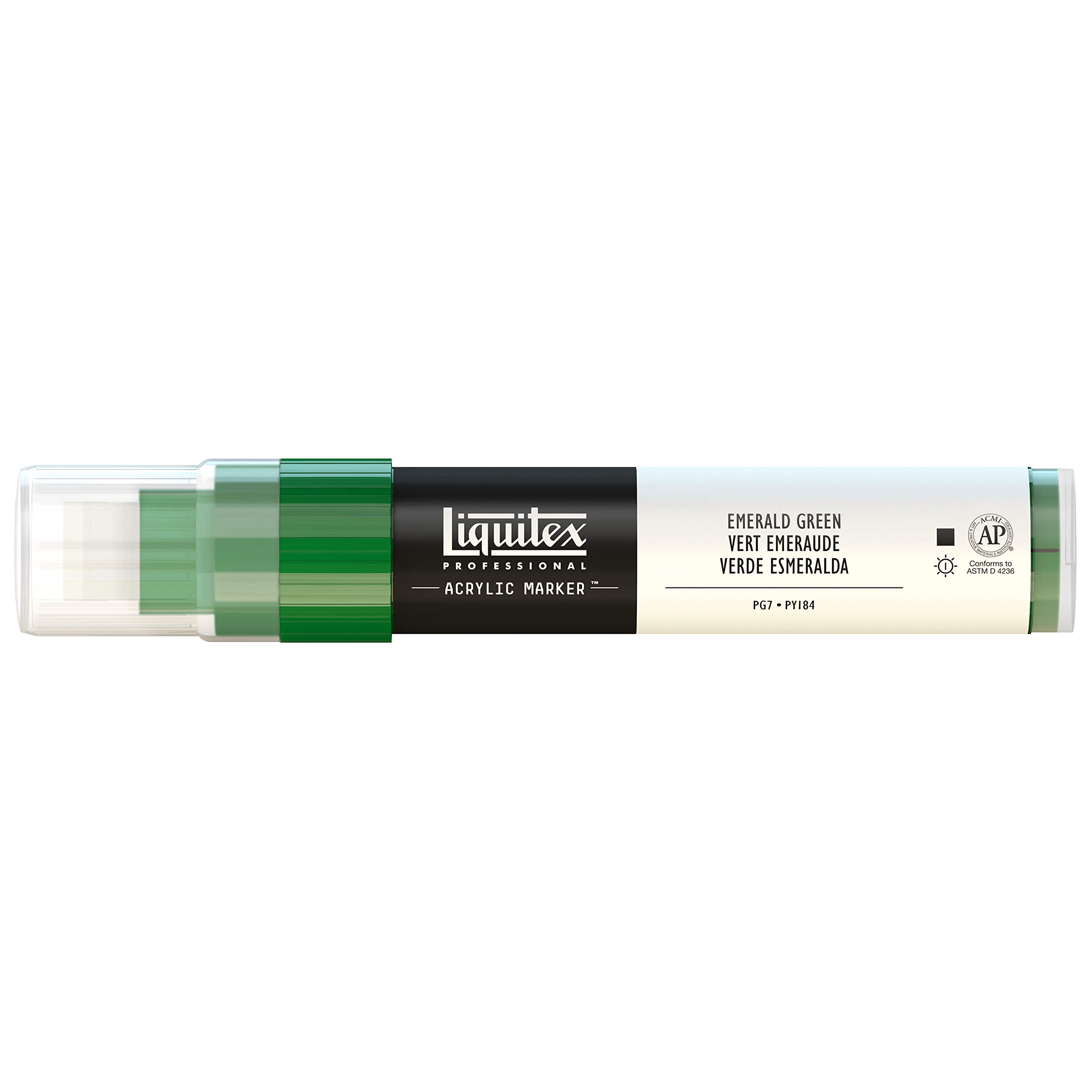 Liquitex 4610450 Professional Paint Marker, Acrylmarker mit hochpigmentierte Acrylfarbe auf Wasserbasis für den Innenbereich & Außenbereich, breite Spitze - Smaragdgrün