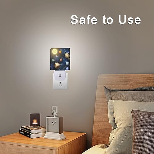 Miniatura 6 de Planeta Sistema Solar Universo Galaxia Espacio Luz Nocturna Enchufable LED Luces Nocturnas Sensor Automático Lámpara de noche Lámpara de atardecer a
