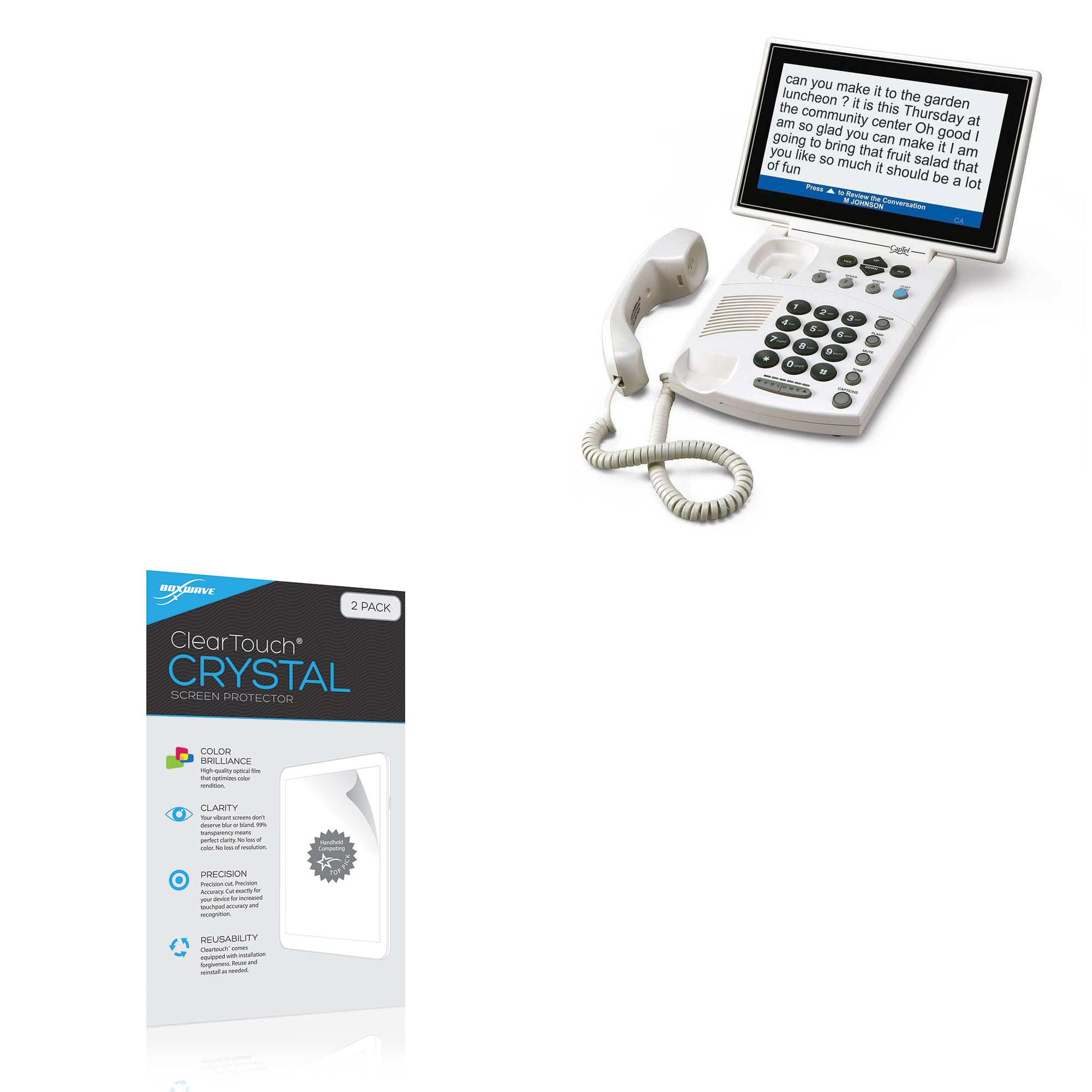 BoxWaveBoxWave Screen Protector Compatible With Hamilton CapTel 880i - ClearTouch Crystal (2-Pack), HD Film Skin - Shields From Scratches