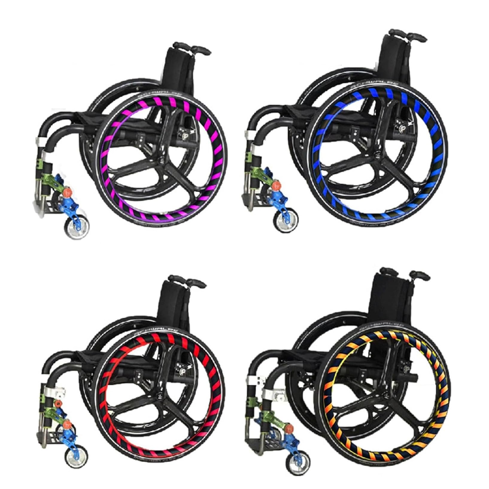 Rutschfester Handschiebering für Rollstühle, 1 Paar 22/24 Zoll verschleißfeste Schutzhülle für Rollstuhlabdeckungen aus Silikon, zweifarbige Schutzhülle für den Griff des Radschieberings, für alle Hin