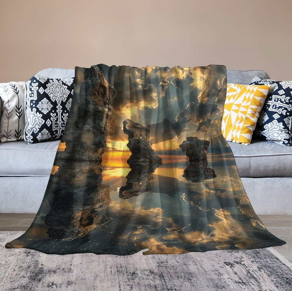 Couverture pelucheuse anti-courants d'air flanelle légère contre la fraîcheur du salon