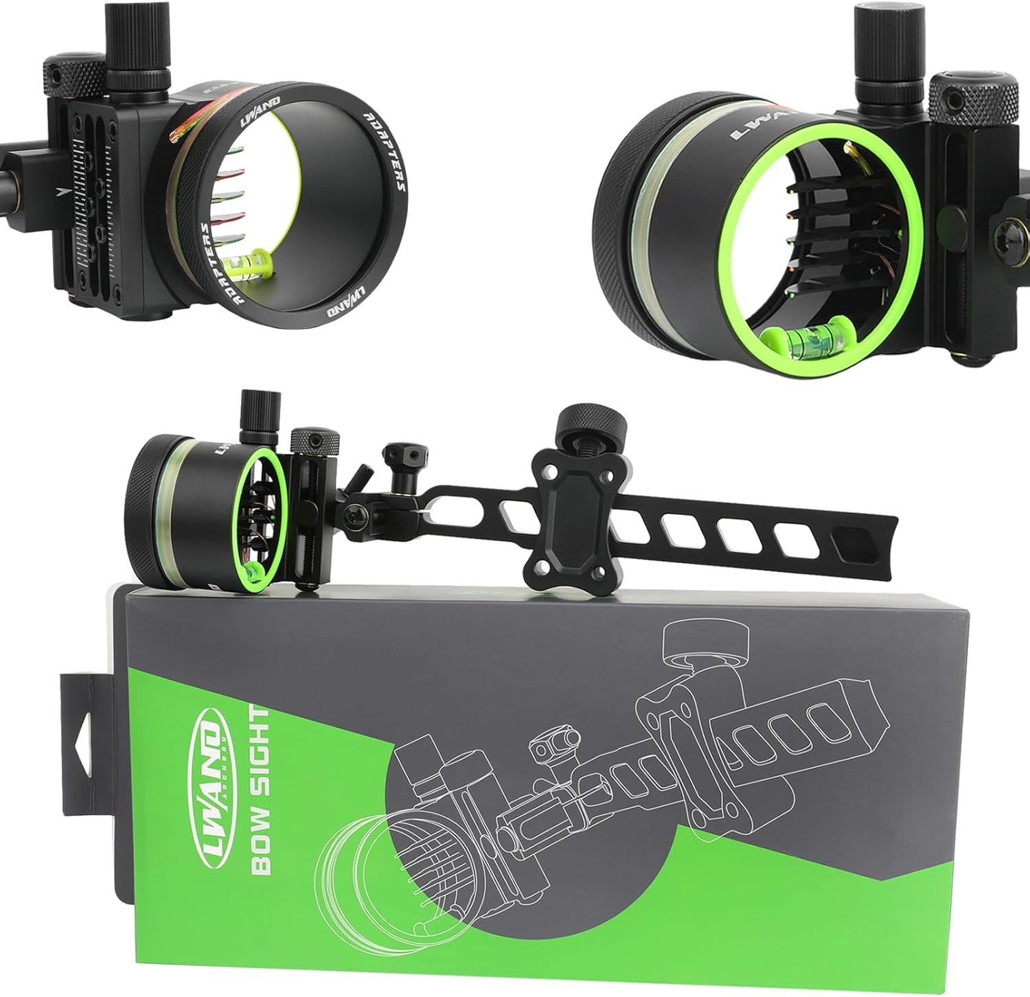 Precise Compound Bow Sight - 5-Pin Bow Sights for Compound Bows, 0.019" Pins CNC Aluminum, Anti-Glare Design‌ for Right Hand Hunters Outdoor Hunting