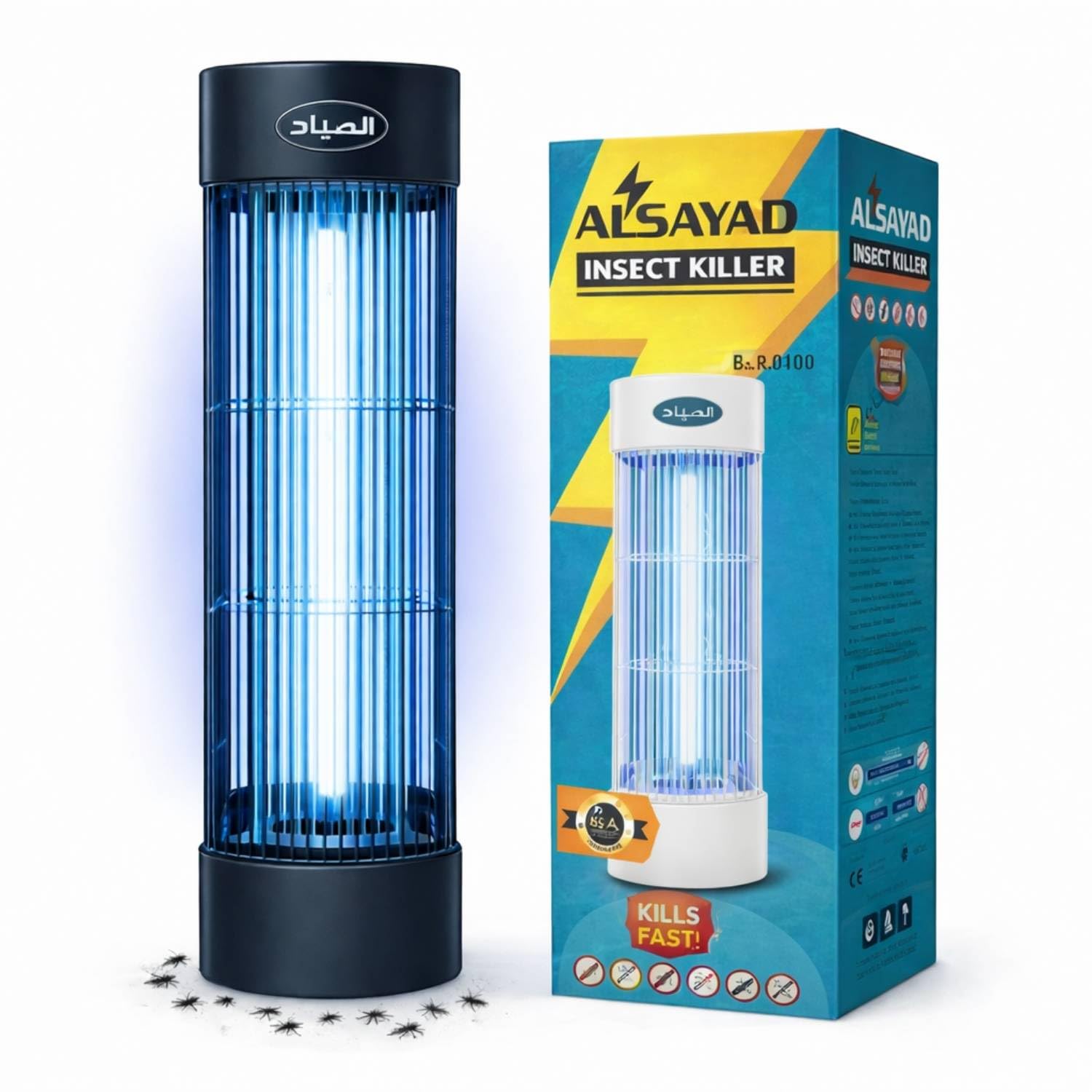 ALSAYAD Smart 3800V Insect Killer Electric with 15W UV Light, Mosquito Killer Lamp Indoor Outdoor, Powerful Bug Zapper & Mosquito Zapper, Fly Killer Electric Trap for Mosquito & Flying Insects Control