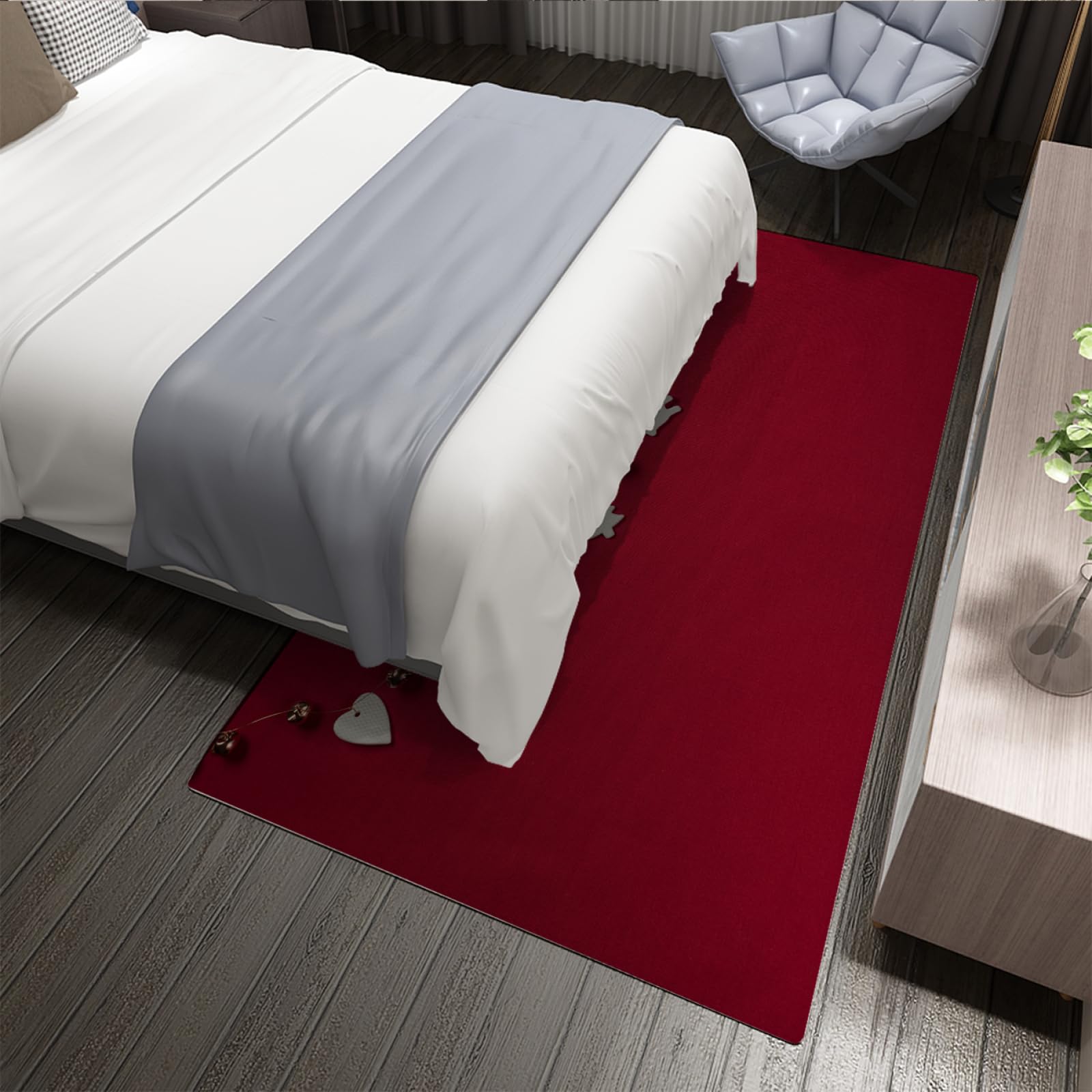Alfombras de área navideña para Pasillo Alfombra de Cocina Antideslizante Alfombras de Piso Suave de Navidad roja para Entrada Dormitorio Chimenea Decoración de casa de Campo 180x300cm