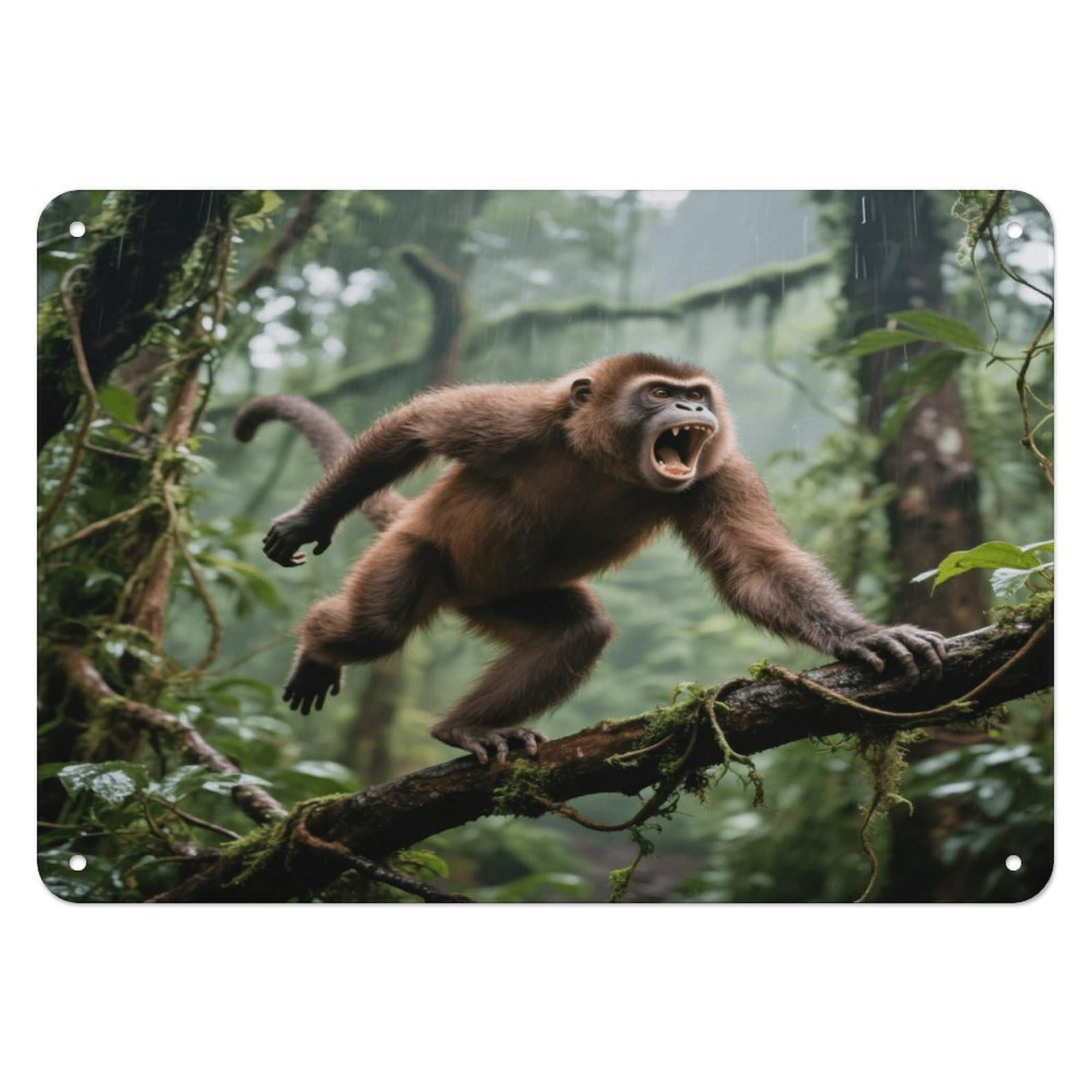 Fekiloot Style Howler Monkeys Wall Decor Iron Painting Metal Sign