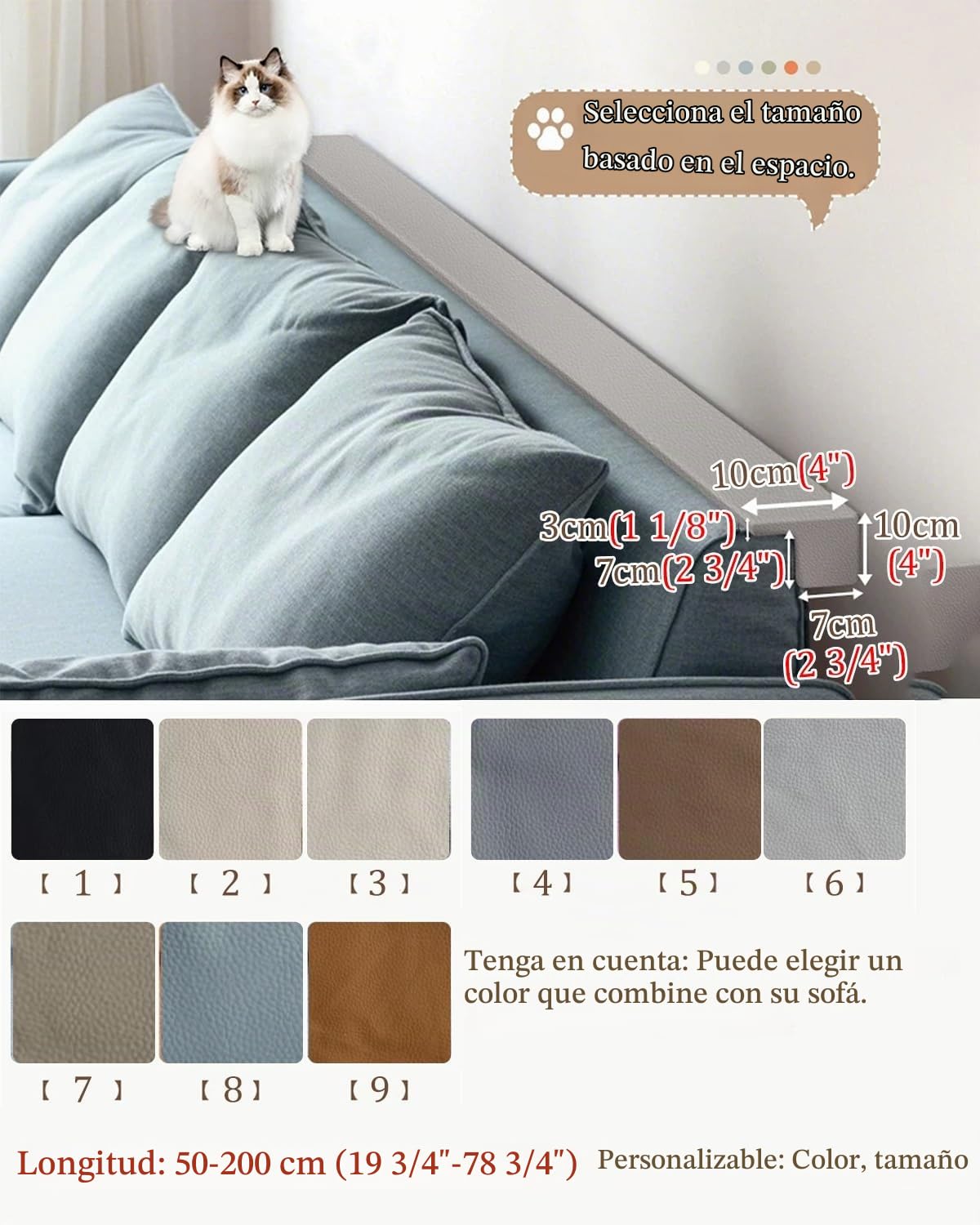 Mueble Detras Sofa Mesa Consola Detrás del Sofá, Relleno para El Espacio Entre Camas de 80 100 150 180 200 cm. Tira para Rellenar El Espacio de La Cama(Gap Width7 cm (2 3/4”),200cm(78 3/4"))