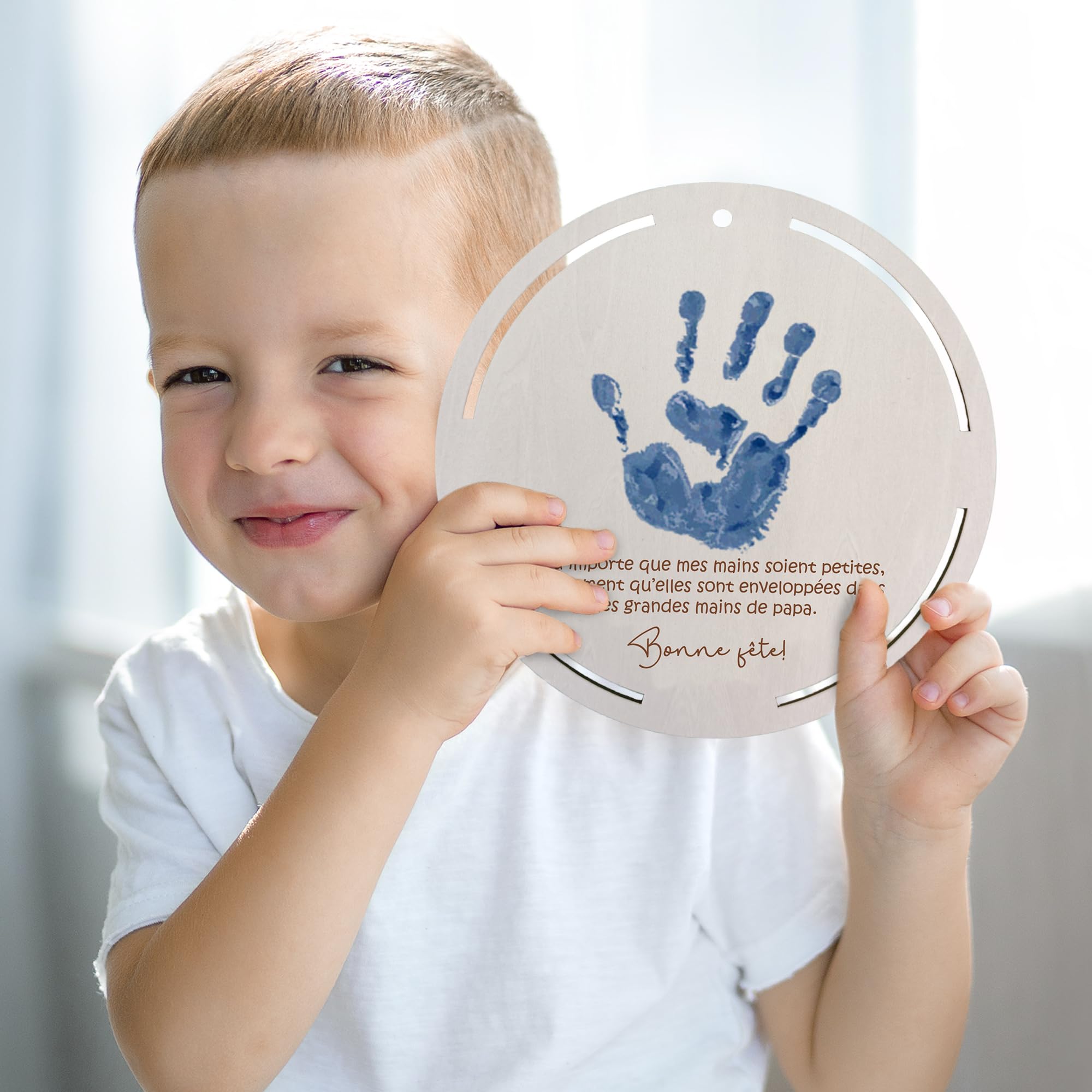nagu® Cadeau personnalisé homme fête des pères avec empreinte main pied bébé