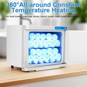 Hot Towel Cabinet 23L, Hot Towel Warmer Cabinet, Extra Large Capacity Heater for Spa, Massage, Salon, Home Use (White 23L)