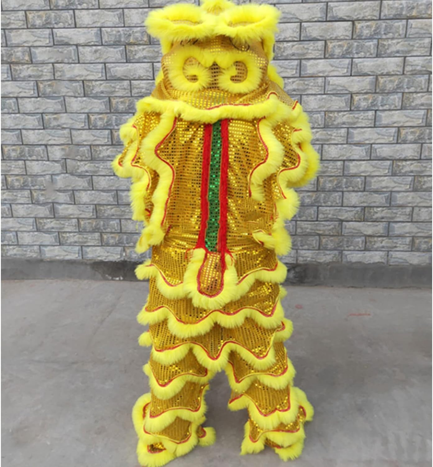 Drago Cinese per Feste Danza del Drago Cinese Puntelli di Leone Costume Spettacolo Paillettes Accessori per La Senior Arte Popolare Feste Cinesi in Italia(Yellow)