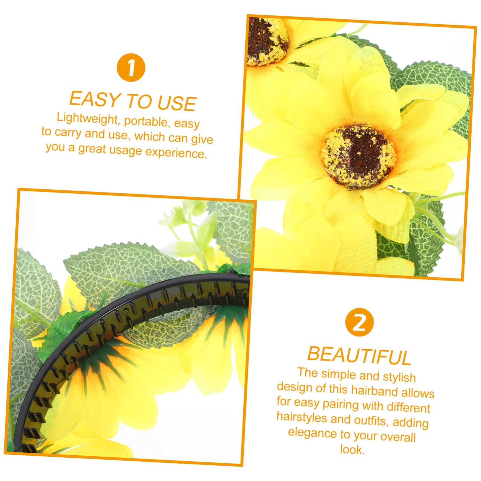 Baluue 5stücke Floral Sonnenblumen Haarschmuck Dekoratives Blumenhaarband Für Frauen Und Teens Für Hochzeiten Partys Und Festivals Leicht Und Komfortabel