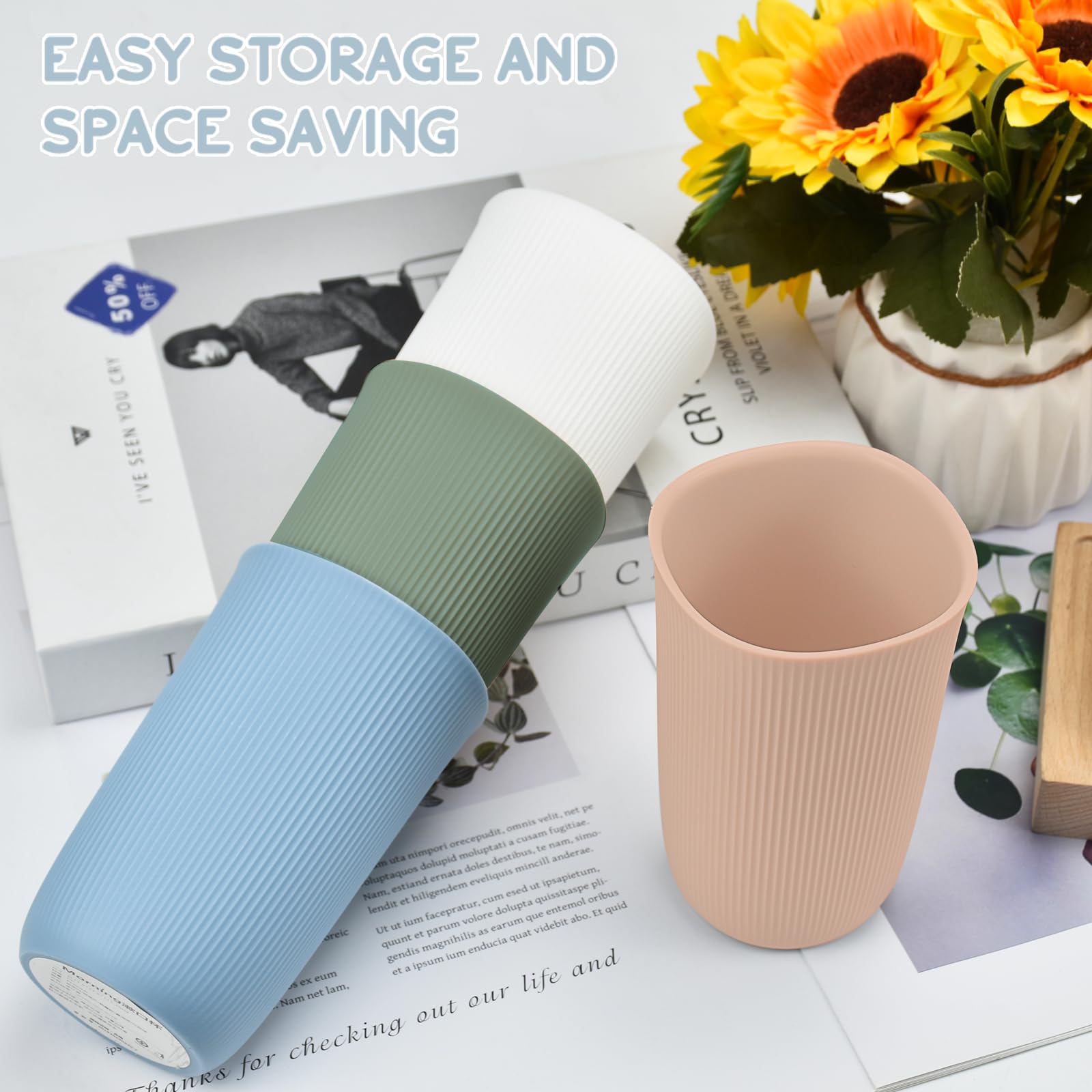 Gobelet à Dents 4 Couleurs 4 Gobelets à Dents Colorés - Porte-brosse à Dents Et Tasse Multifonction - 300 Ml Gobelet Dents