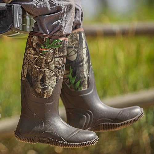 Miniatura 7 de HISEA - Botas de lluvia para hombre impermeables, con aislamiento de goma de neopreno al aire libre, botas de caza para invierno nieve ártica