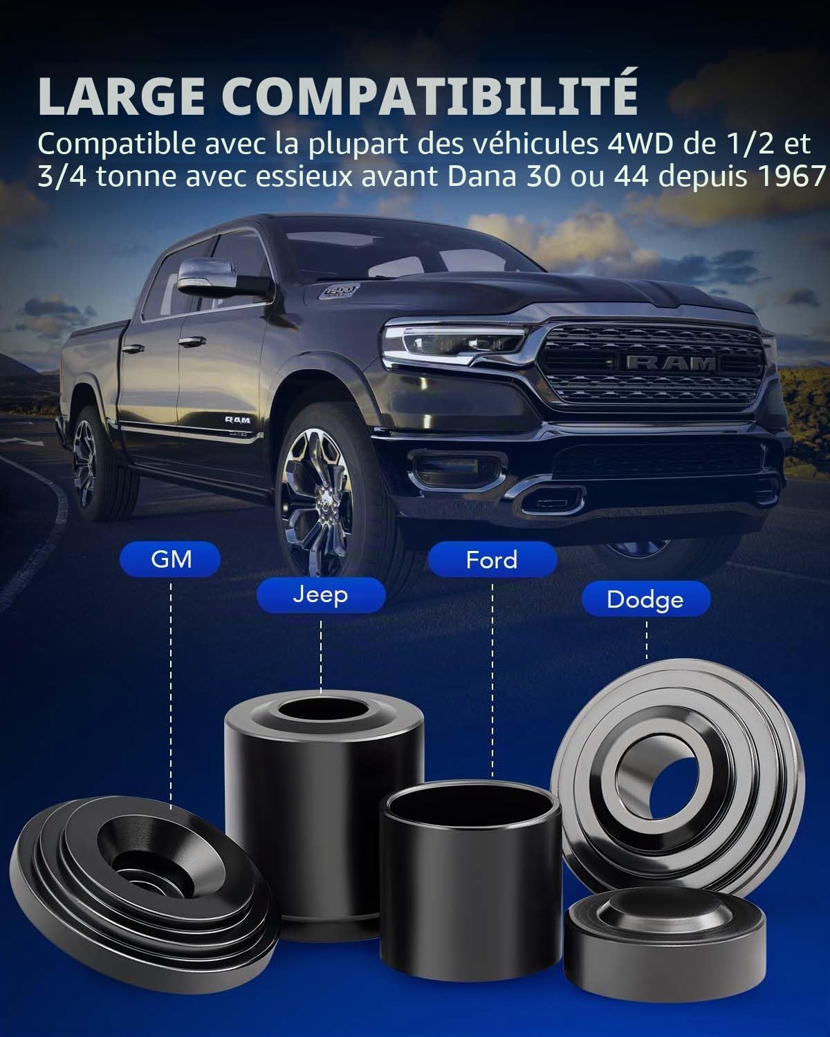 Orion Motor Tech Coffret Extracteur de Rotule Professionnel, Kit Arrache-Rotule Robuste avec Adaptateurs 4x4, Presse pour Joint à Rotule, Cardan et Douille pour Véhicules 2WD & 4WD et Camionnettes