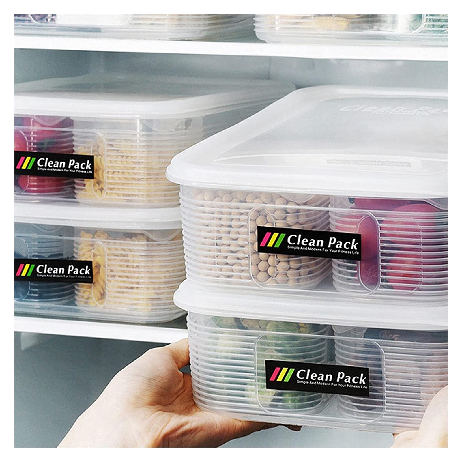 JSY Caja de almacenamiento de plástico con tapa, organizador de cocina, nevera, piezas y accesorios
