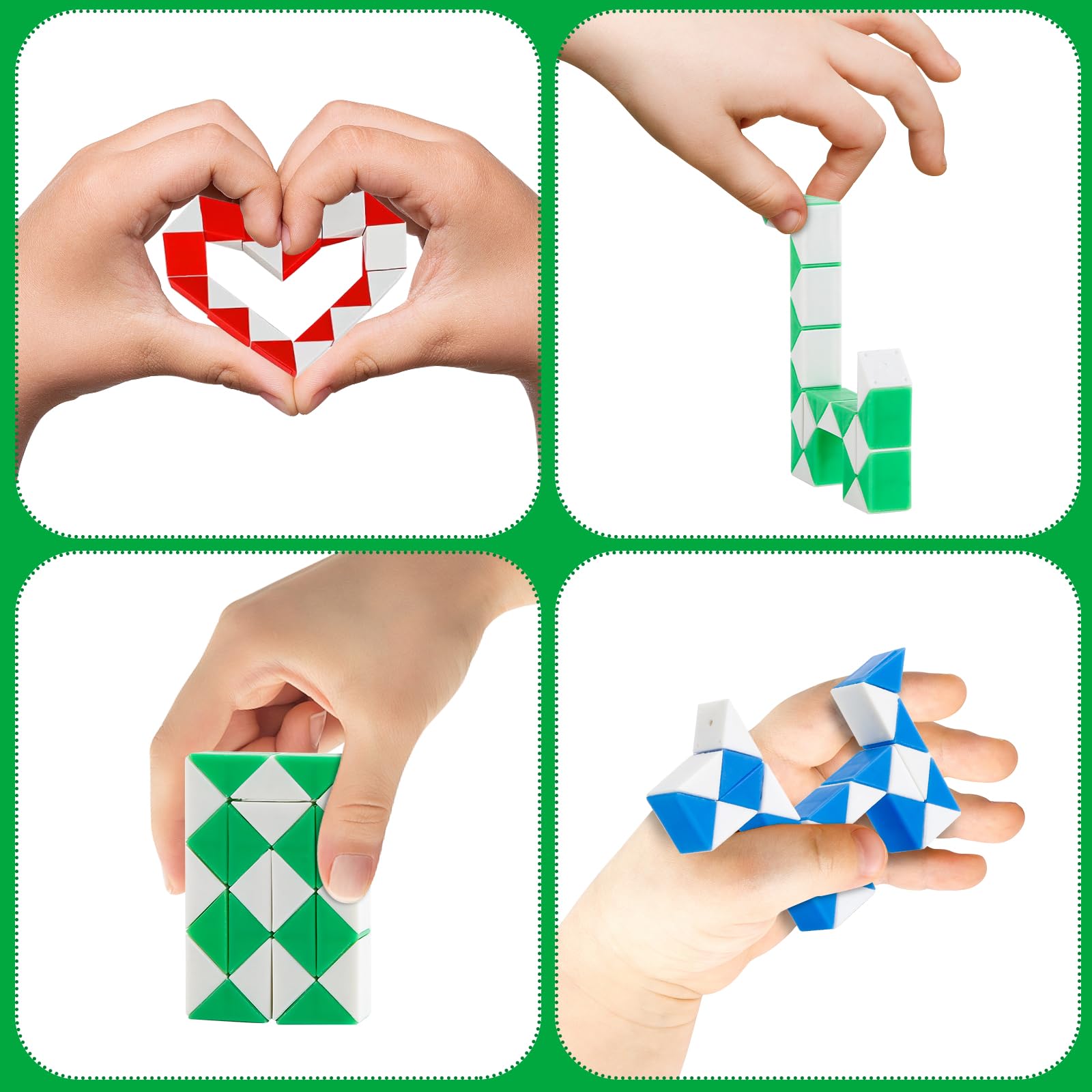 30 Pezzi Serpente Magico, Banaone 24 Blocchi Serpente Cubi, Mini Cubo di Serpente Giocattolo Magico Gadget Compleanno, Twist Cubo Puzzle for Ragazzi e Ragazze Kids Party Bag Fillers, Colore Casuale