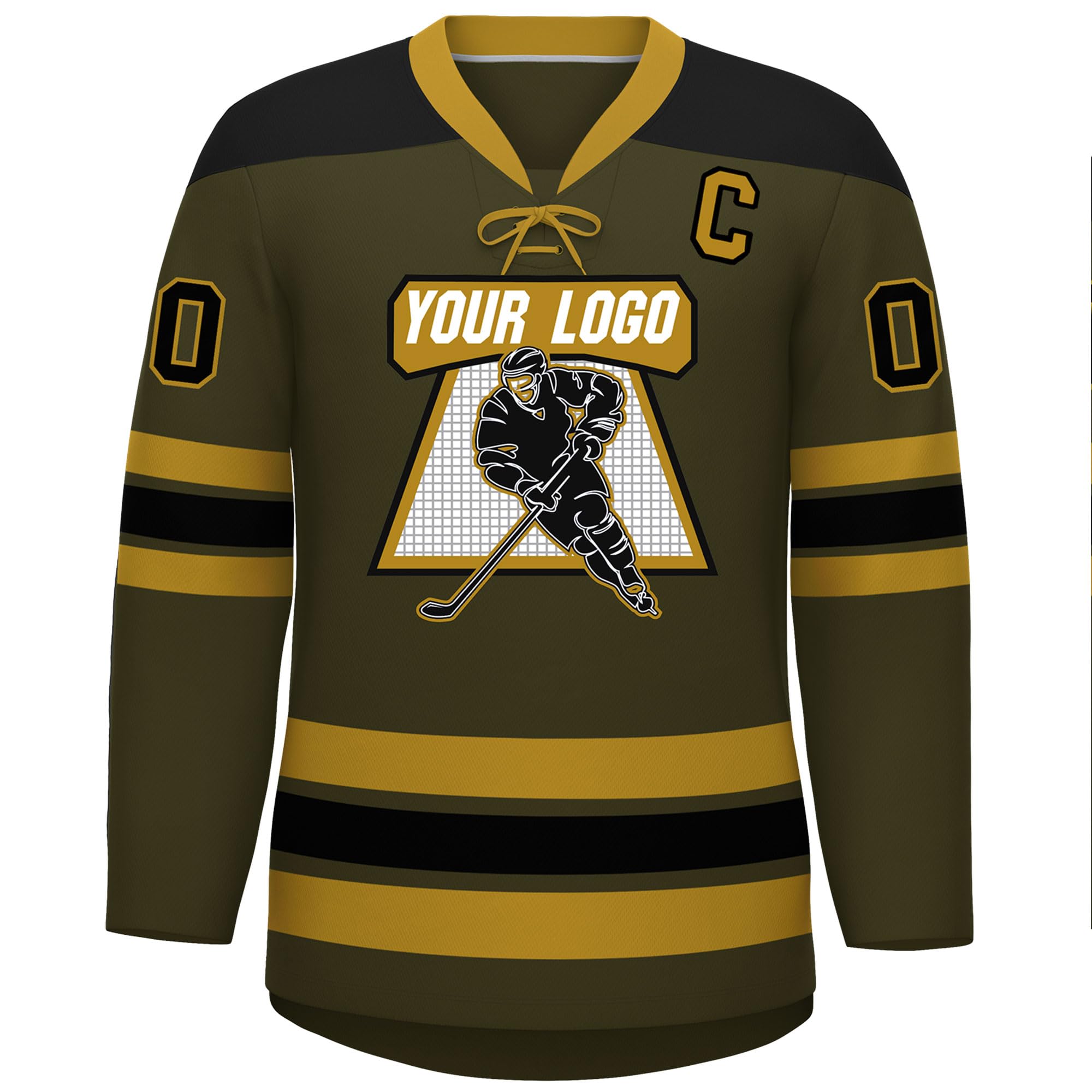 Custom Hockey Jersey Stitched or Printed Name Number V-Neck Athletic Jersey