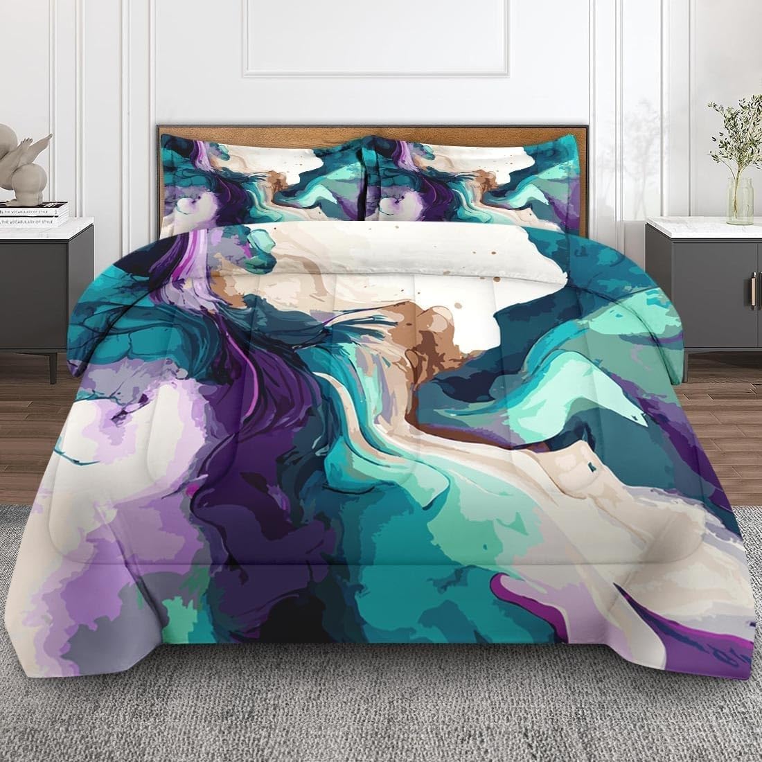 Couette sans housse lavable 240x260 microfibre douce grand lit