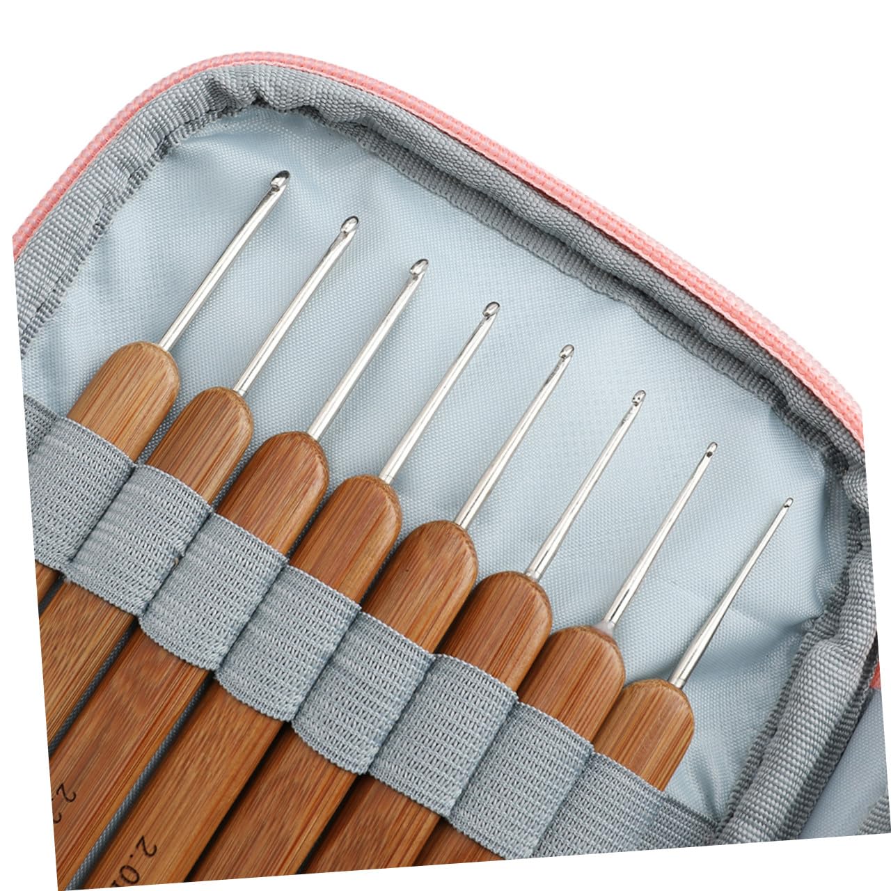 HOODANCOS Agujas de Crochet de Acero Inoxidable, 1 Juego, Kit para Tejer | Bolsa de Almacenamiento Incluida, Apto para Proyectos de Crochet y Bricolaje, Acabado Liso sin Bordes