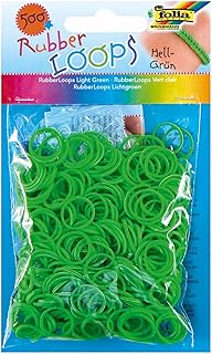 أساور حلقية مطاطية، 500 قطعة، اخضر فاتح