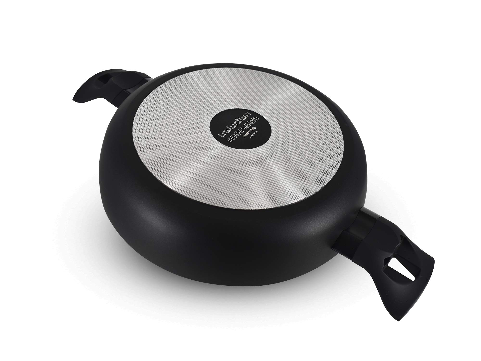 Moneta Nova cacerola baja con tapa, aluminio, Negro, 24 cm, para todo tipo de cocinas incluida inducción