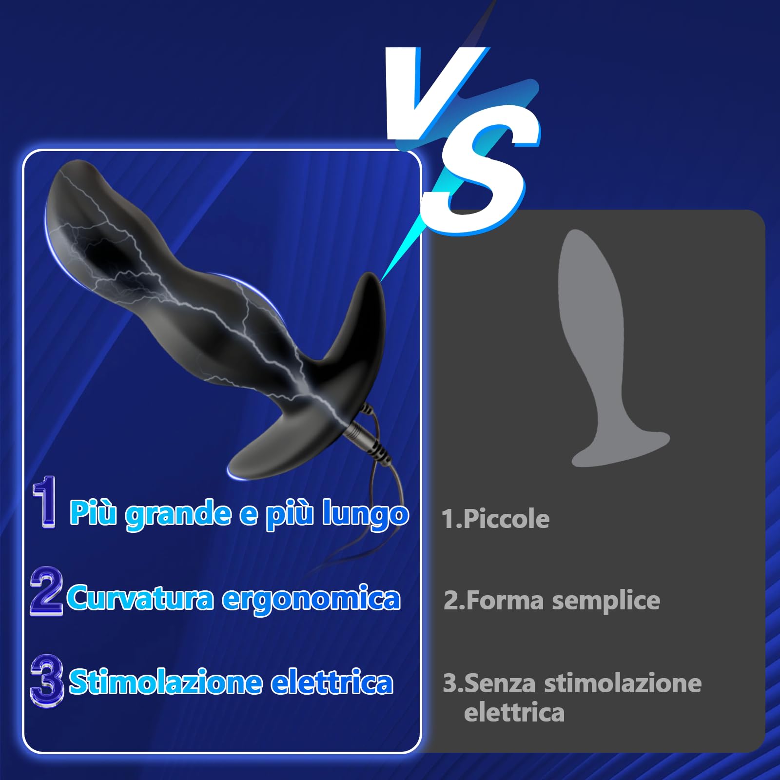 Elettrostimolazione Plug Anale Anello per Pene con Shock Elettrico Dilatatore Anale Massaggiatore Prostata per Uomini Stimolatore G-Spot Donna Butt Plug Silicone Sessuali per Coppie BDSMS Toys
