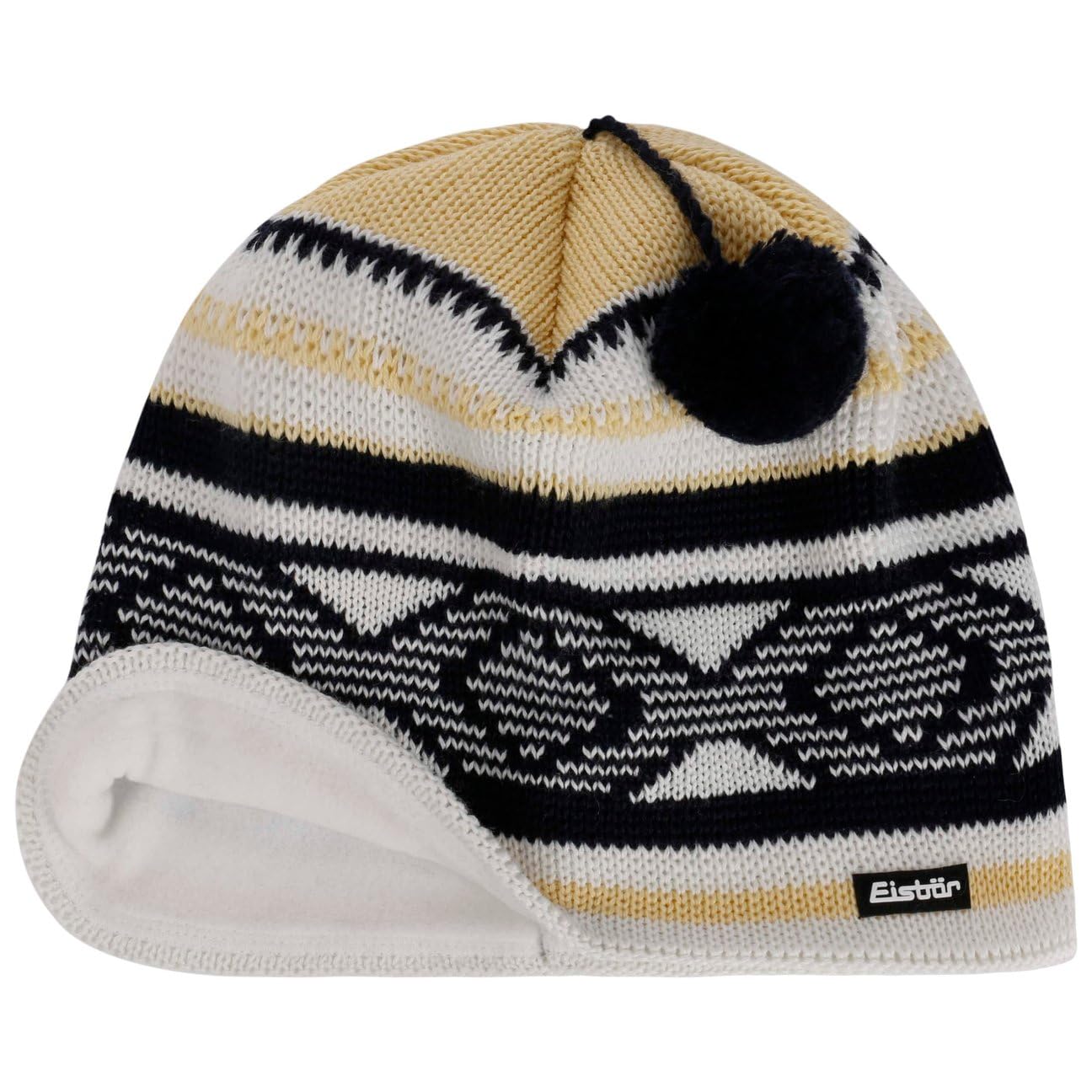 Eisbär Bonnet a Pompon Gitti Femme/Homme - Made in Austria de Ski pour l'hiver Beanie avec Doublure, Doublure Hiver Automne-Hiver
