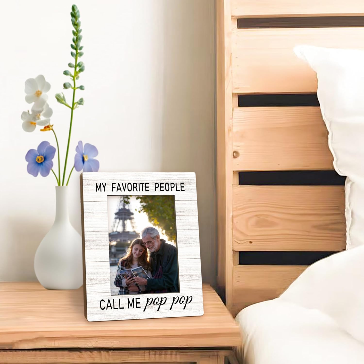 Fathers Day Pop Pop Picture Frames - Grandpa Photo Frame, Grandpa PopPop Gifts for Father's Day Birthday from Grandkids, My Favorite People Call Me PopPop Picture Photo Frames for Home Bedroom Decor, 5x7 - Image 5