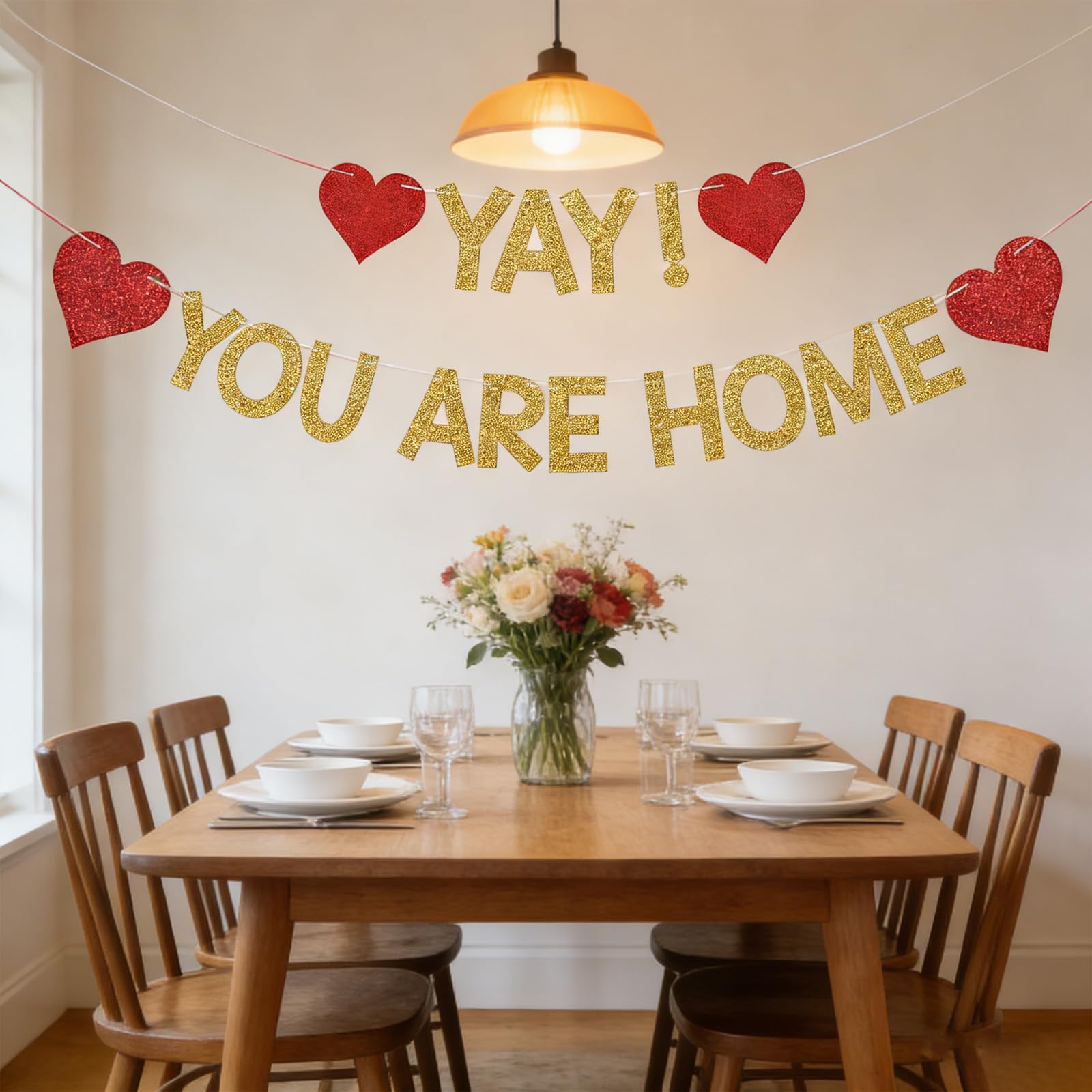 Golden Welcome Home Decorations, Welcome Home Banner for Military Homecoming Celebrations and Family Reunion Parties - Image 4