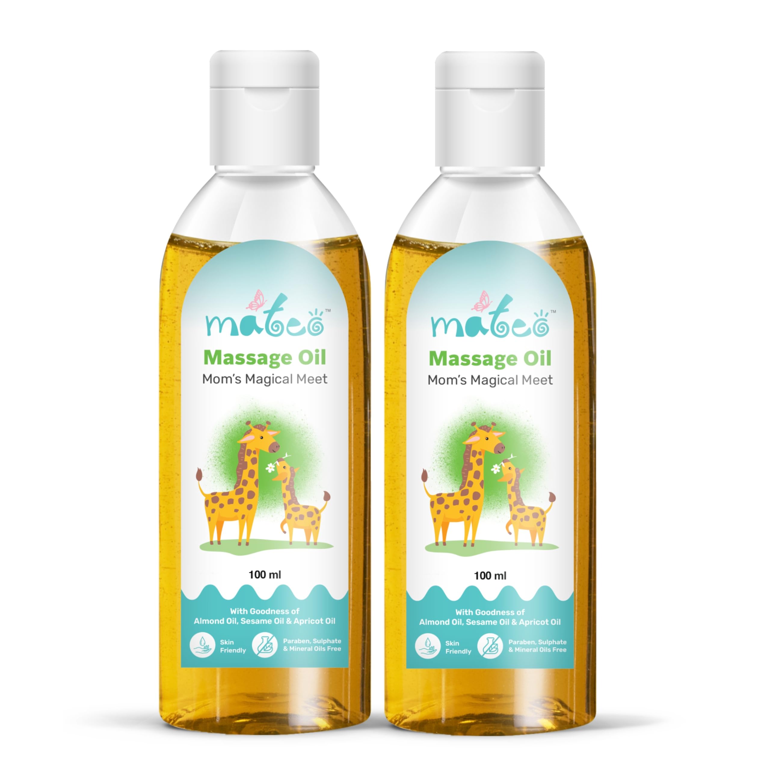 Mateo Baby Massage Oil Mom’s Magical Meet | Nourishing with Apricot, Wheat Germ, Sesame & Almond Oil | Dermatologically Tested | 100% Natural & Stronger Skin Barrier 100ml (Pack of 2)-image-39