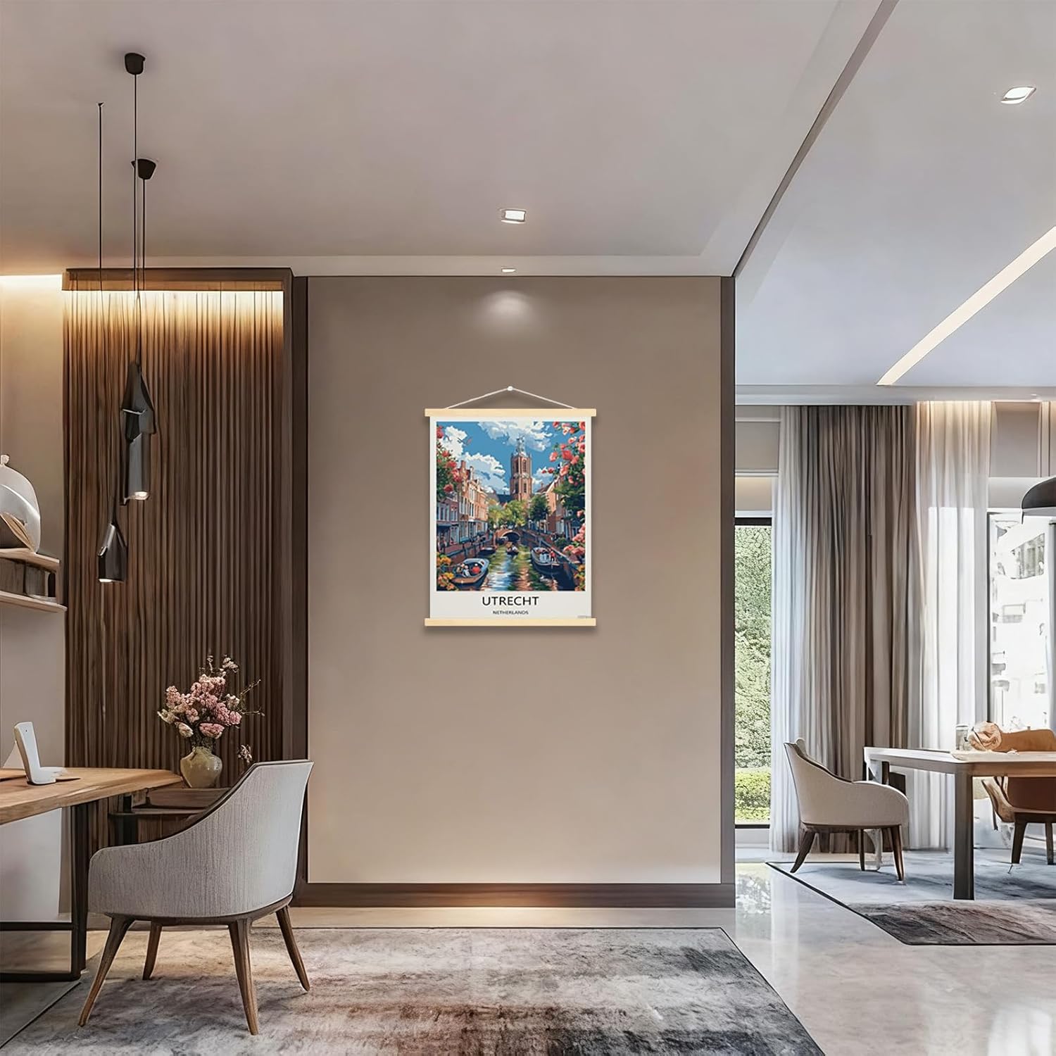 FZDTBHI Utrecht Netherlands Vintage Travel Poster Picture Canvas Wall Art Print Home Room Decor Framed Poster 12x16inch - Image 3