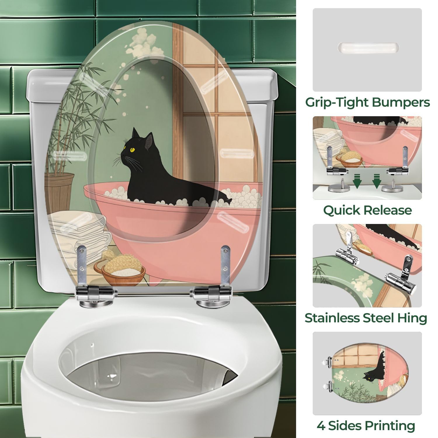 Sedile WC allungato in resina Simple Life per bagno domestico