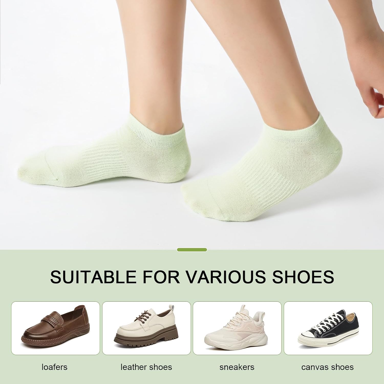 Ultra Thin Ankle Socks for Women, 5 Pairs Bamboo Rayon Low Cut Breathable Seamless Lightweight Pastal Colors Soft Socks