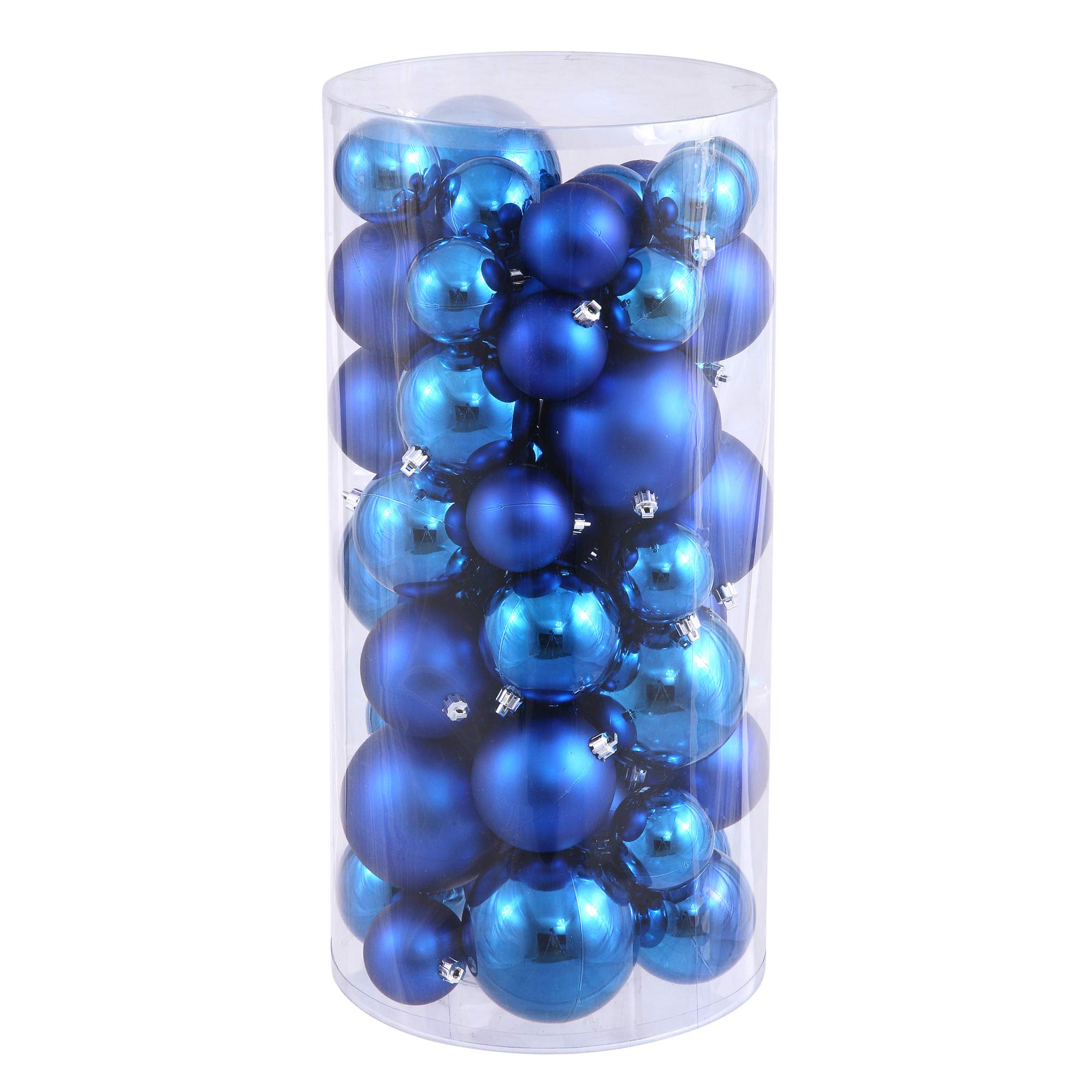 Photo 1 of * MULTIPLE COLORS INSIDE * Vickerman 1.5"-2" Blue Shiny and Matte Ball Ornament, 50 per Box Blue 1.5" - 2"