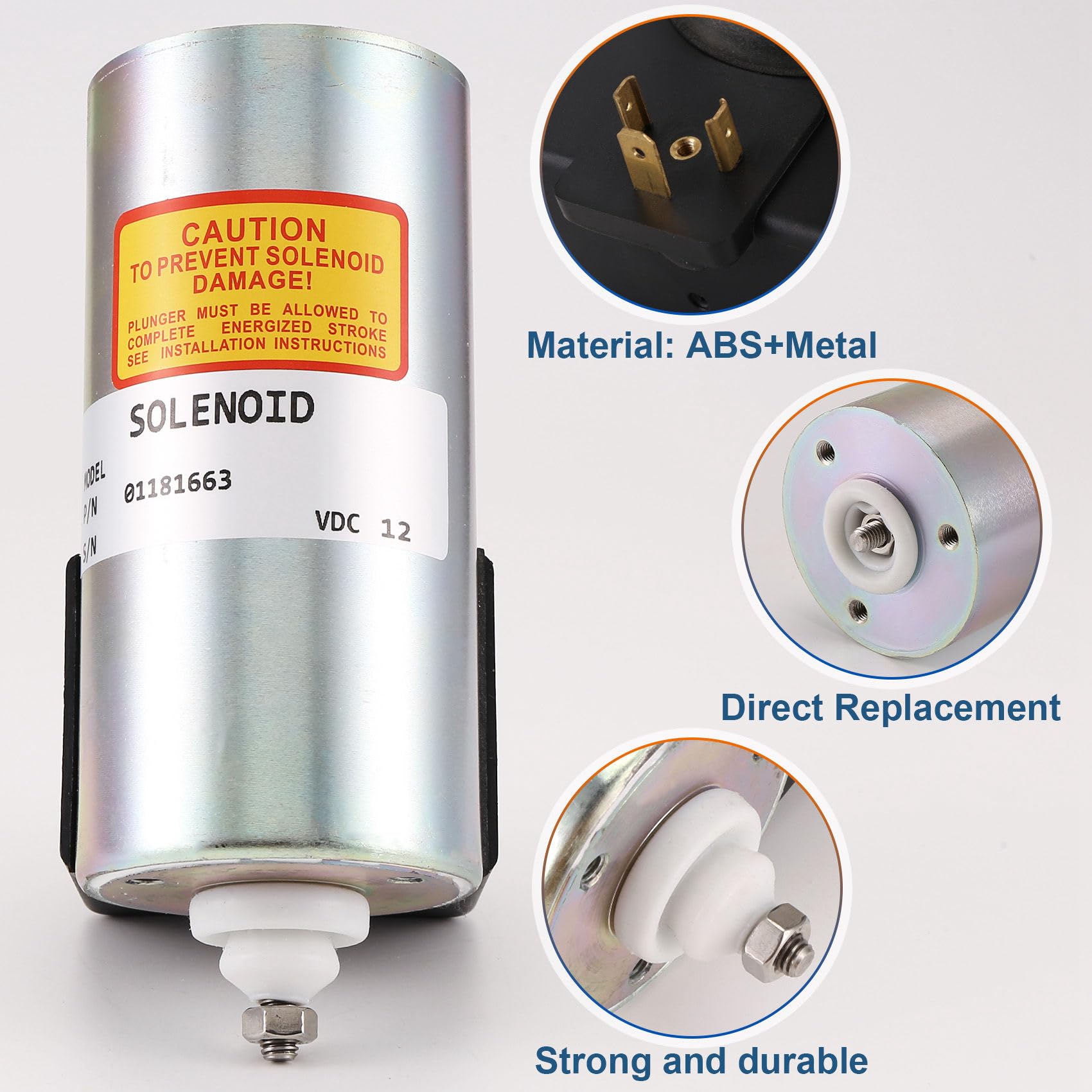 Actuador de Válvula Solenoide de Parada de 12 V 0118-1663 para Deutz Motor FL912 BF4L913 F4L913 BF6L913 01181663/0118 1663
